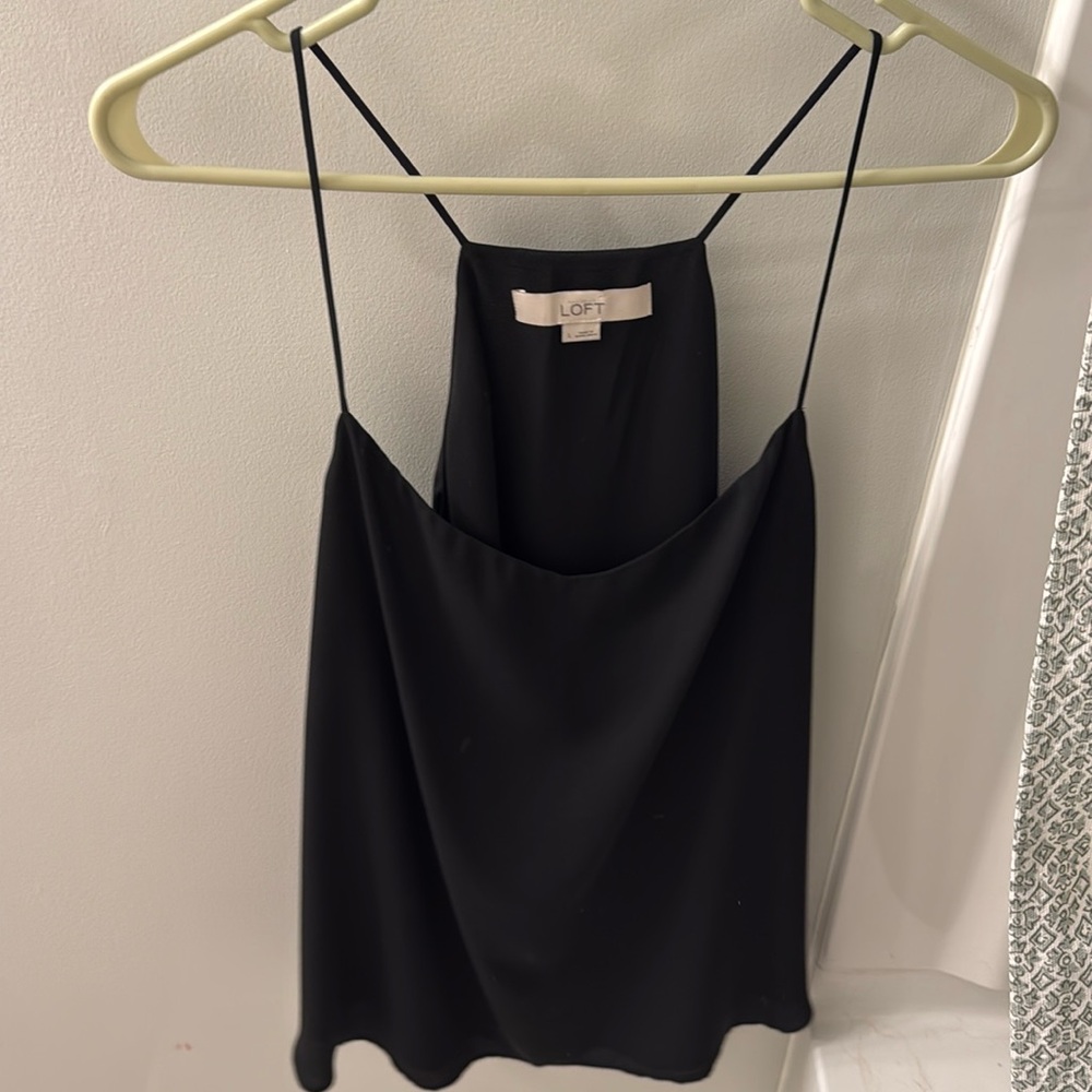 Loft Black skinny strap shirt